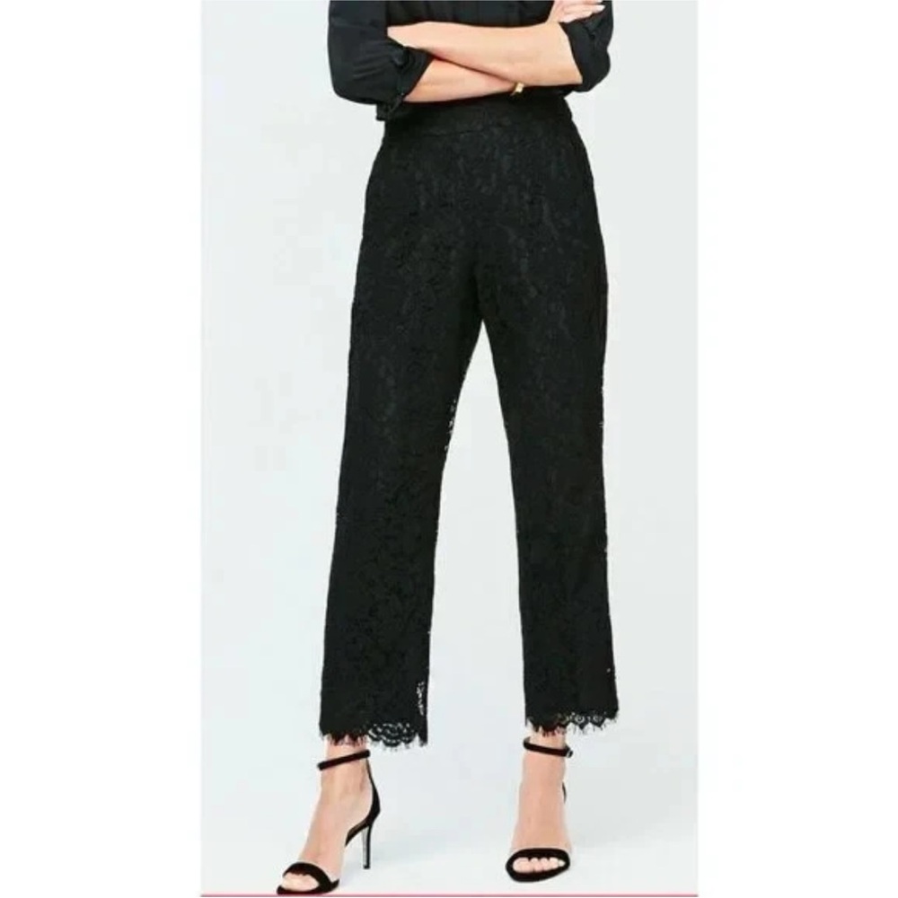 J. Crew Black Lace Straight Leg Pants